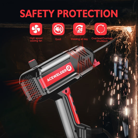 ACEWELDER 120Amp Handheld Welding Machine 110V Portable Electric ARC Welder Gun with Inverter Current Adjustment Stick Welder IP21S