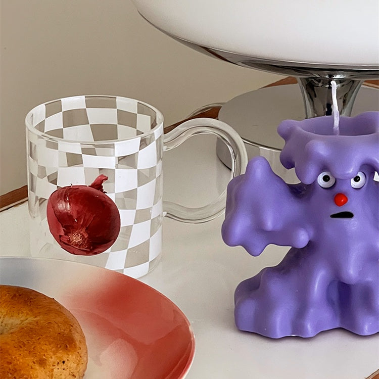 Checkerboard Retro High Temperature Printed Glass