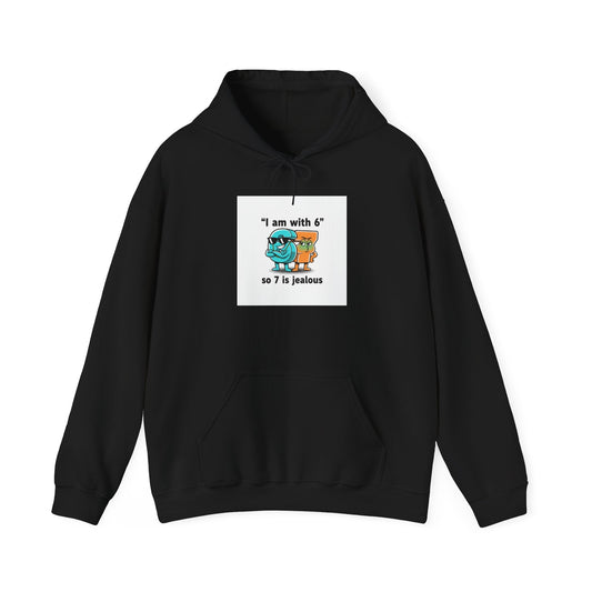 "I Am With 6" Funny Math Joke Hoodie | Meme Graphic Sweatshirt