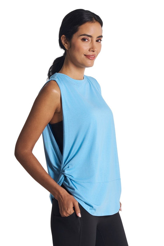 Women's Supine Twist Yoga Tank | Arctic Blue