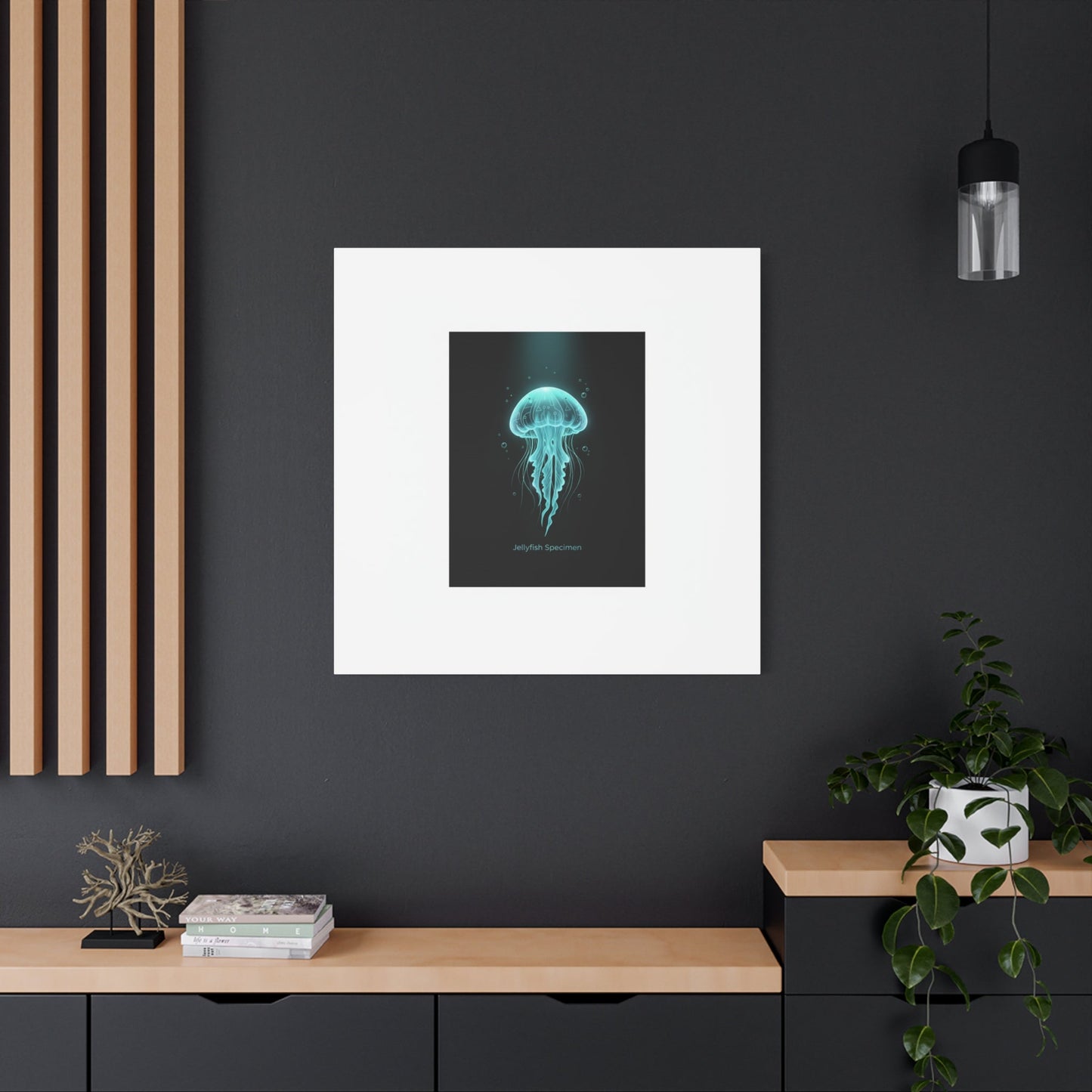 Bioluminescent Jellyfish Art Canvas | Deep Sea Aesthetic, Neon Glow