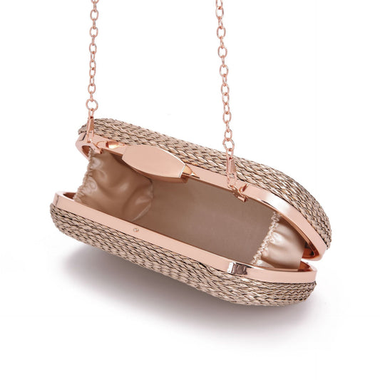 PU women's bag single shoulder woven evening bag