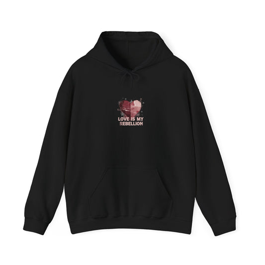 Distressed Heart Collage Hoodie | soft grunge, punk heart design