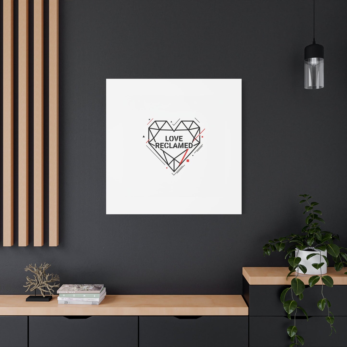 Love Reclaimed Canvas | modern heart design, minimalist love icon