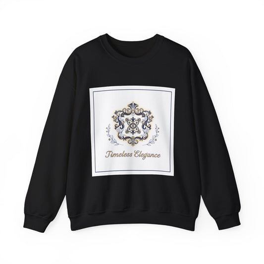 Ornate Pin Emblem Crewneck Sweatshirt | brooch graphic, baroque print