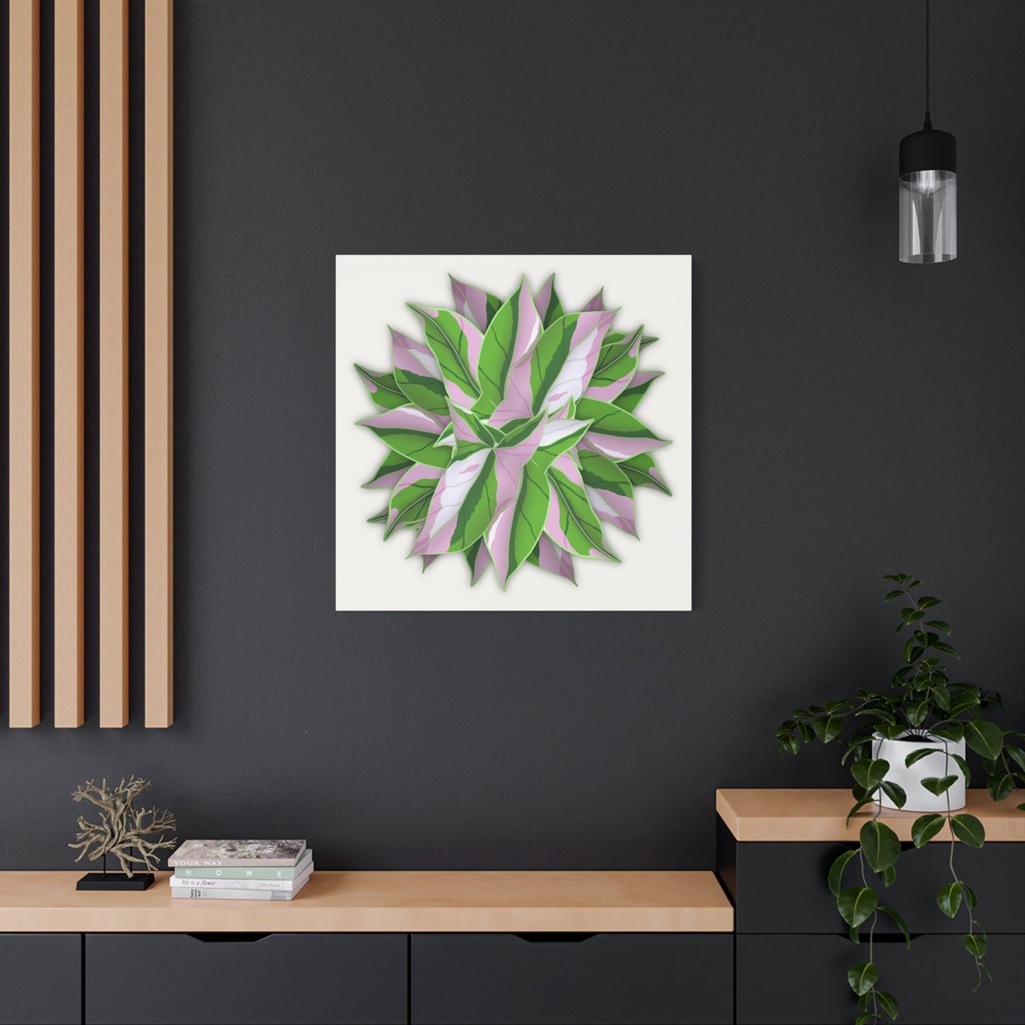 Syngonium Tricolor Pattern Canvas Print – Botanical Wall Art