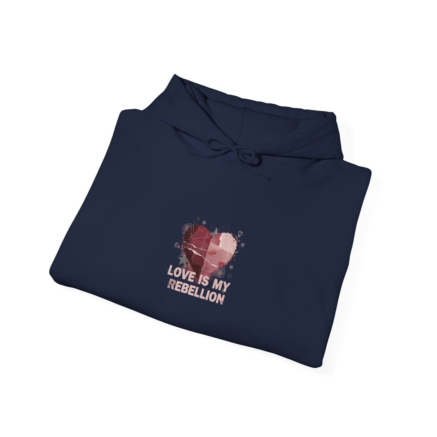 Distressed Heart Collage Hoodie | soft grunge, punk heart design