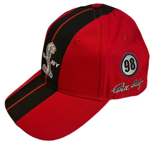 Shelby Cobra Official Red with Black Stripes Hat