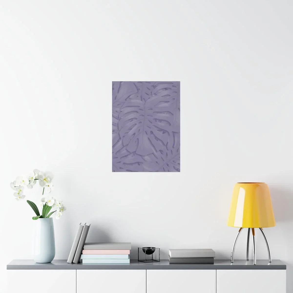 Violet Monstera Botanical Print – Unframed Wall Art