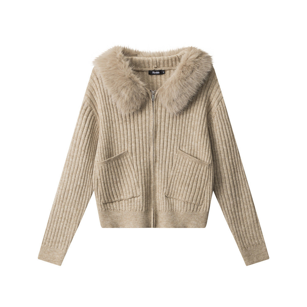 Slim Fit Hooded Knit Cardigan - Cozy Lightweight Women's Sweater