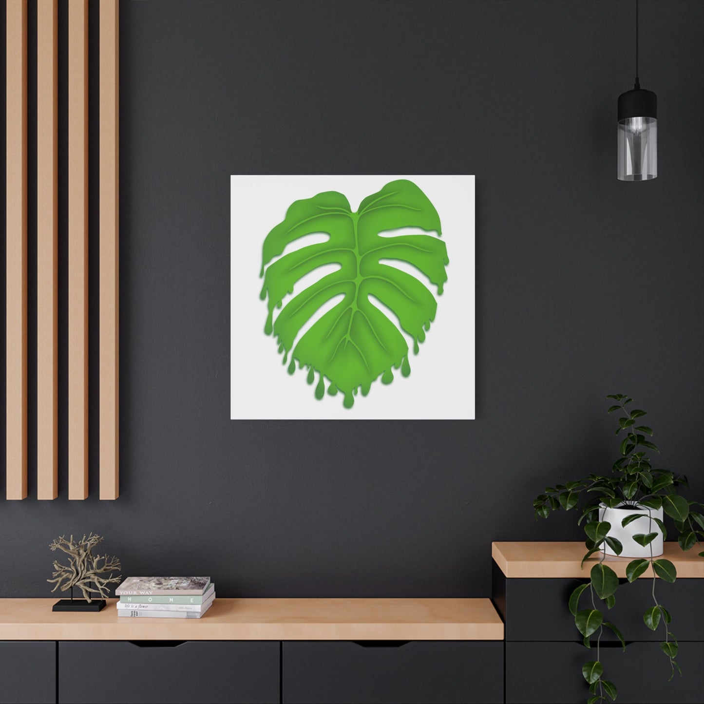 Melting Monstera Canvas Print – Botanical Wall Art