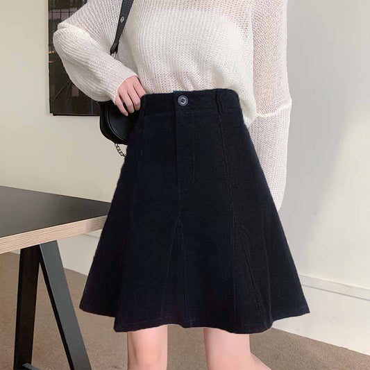 A Line Retro Corduroy For Fall Winter Skirt