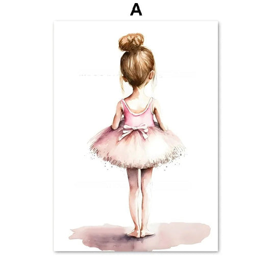 Ballet Alphanumeric Children's Room Art Canvas Painting