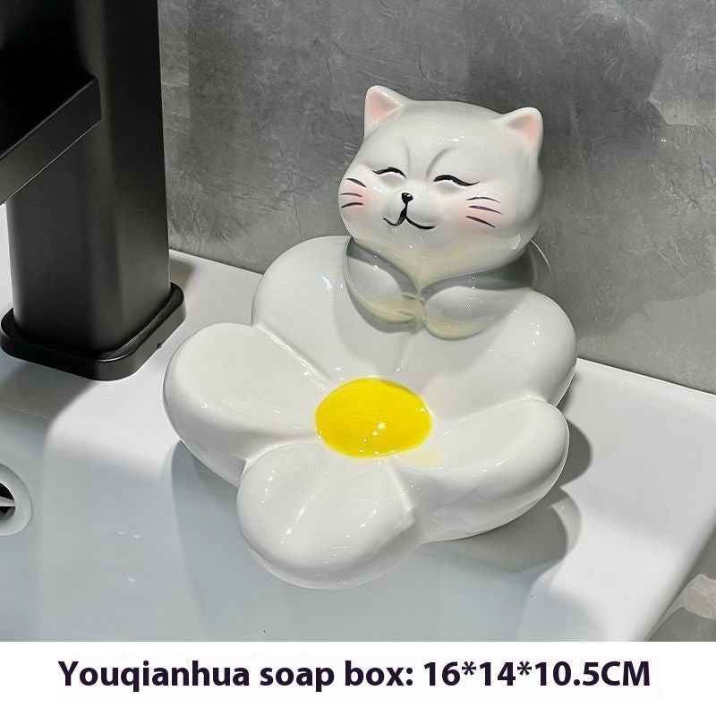 Dolphin Drain Soap Box Ceramic Household Punch-free Toilet