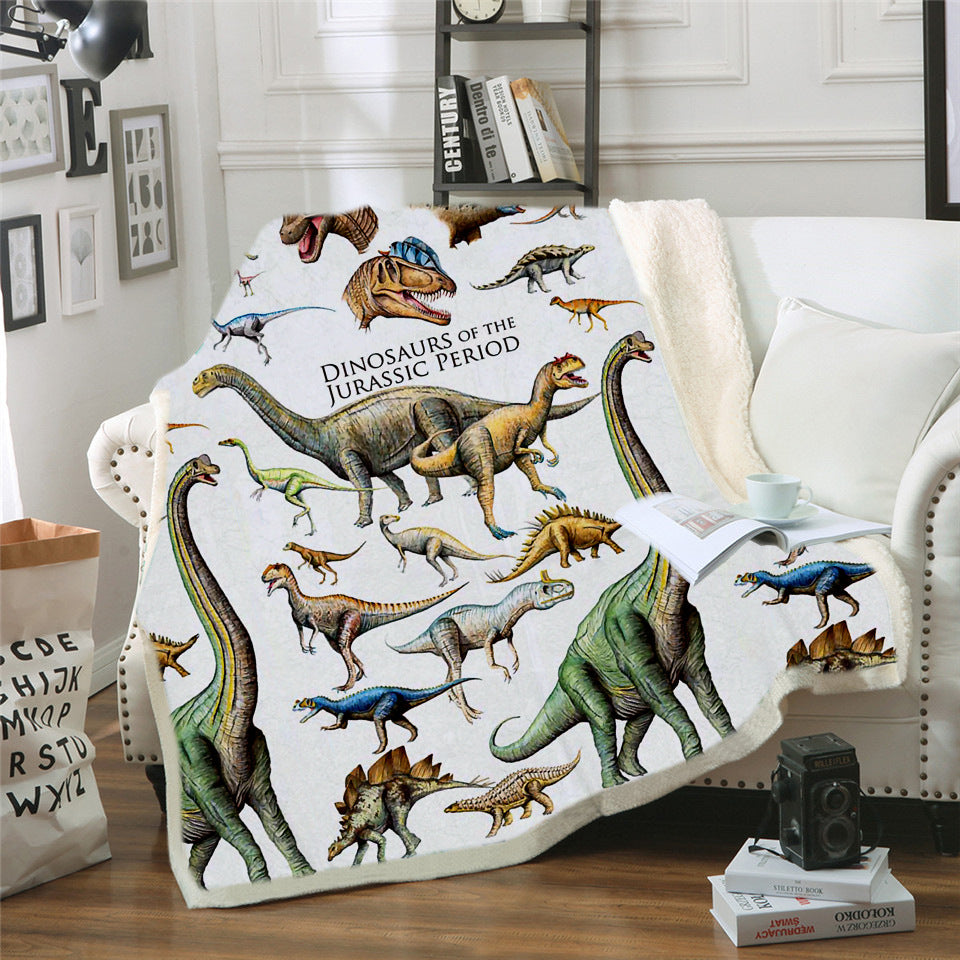 Cartoon Blanket, Cotton Wool Lunch Break Sofa Blanket, Printed Air Conditioning Blanket