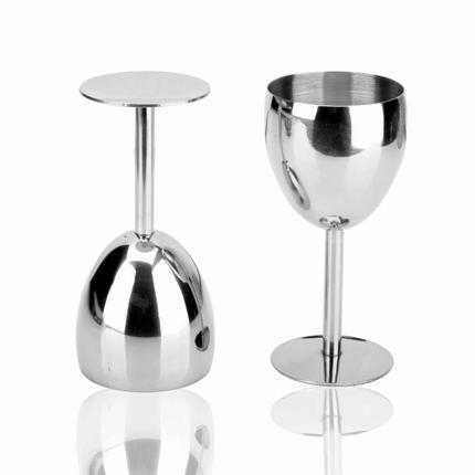 Stainless Steel Tall Metal Wine Glass