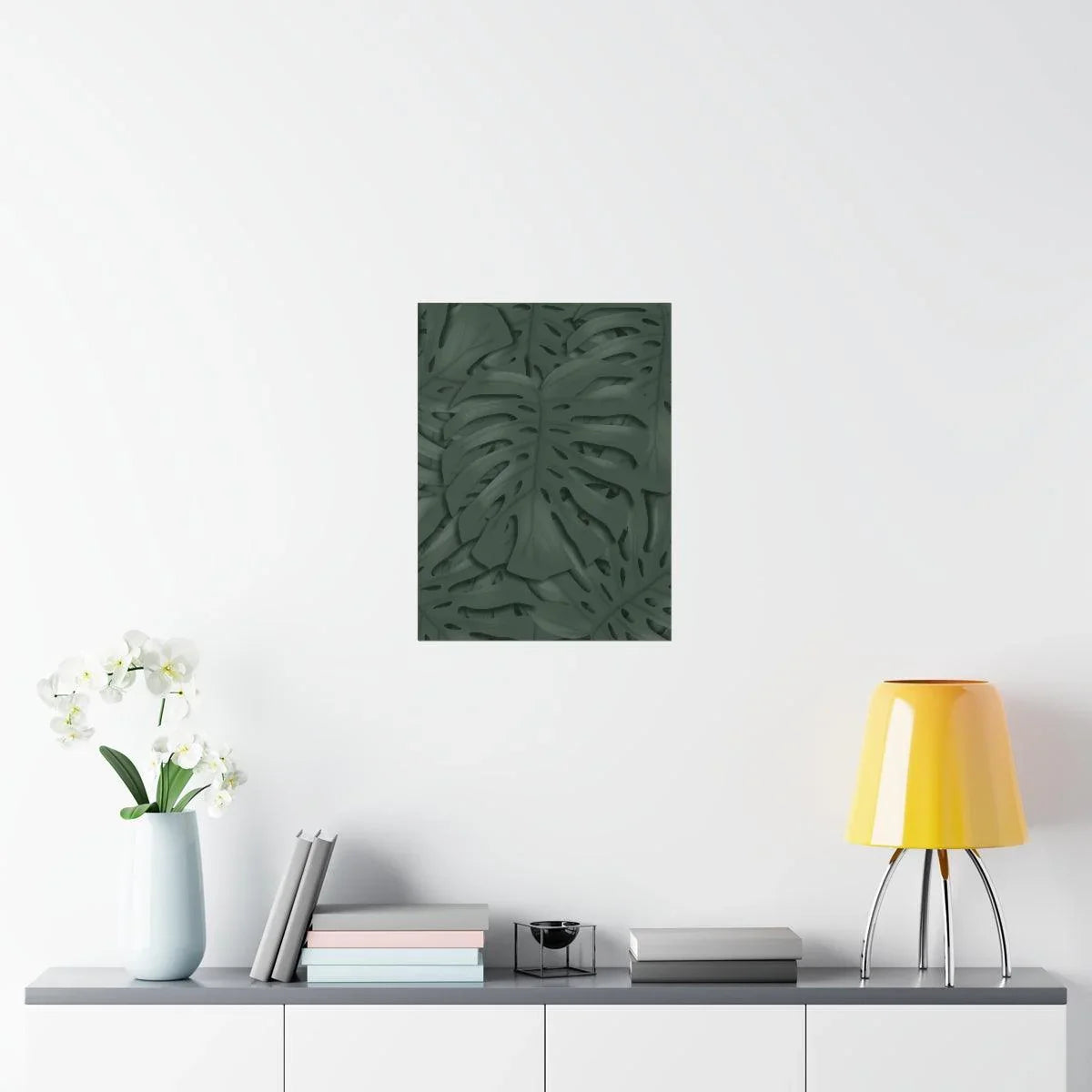 Deep Green Monstera Botanical Print – Unframed Wall Art