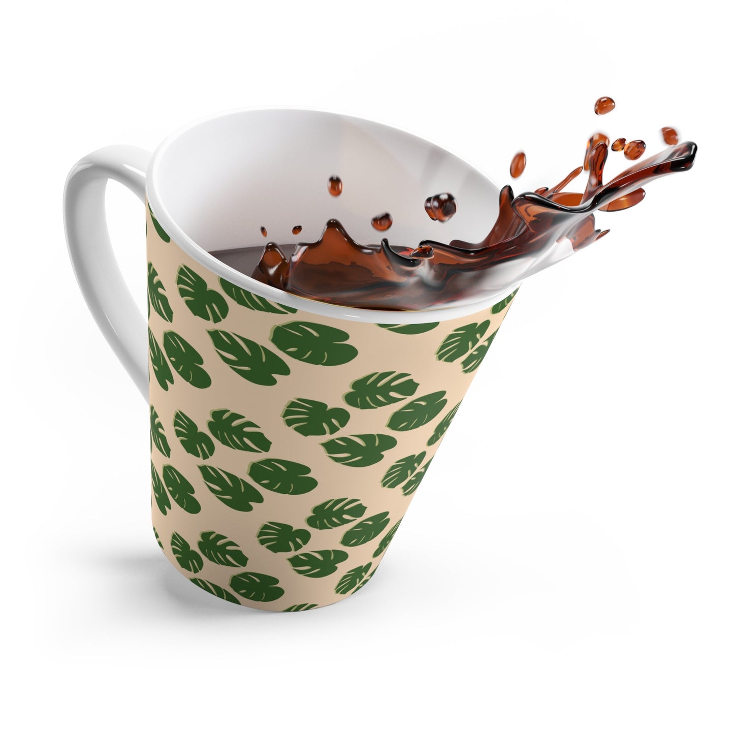 Monstera Pattern Ceramic Mug 12 oz