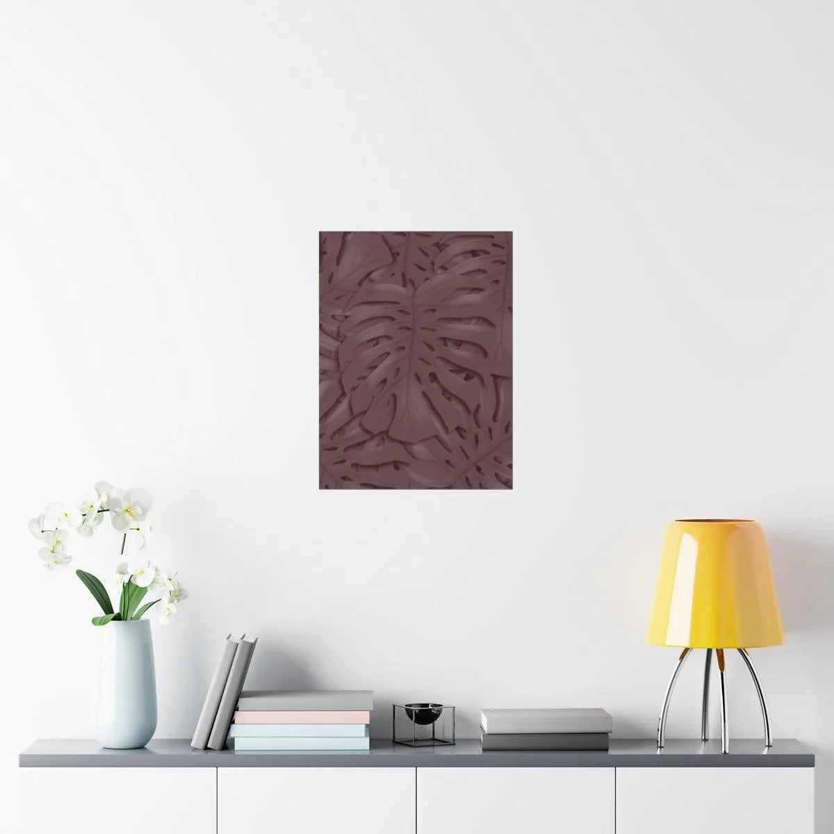 Merlot Monstera Botanical Print – Unframed Wall Art