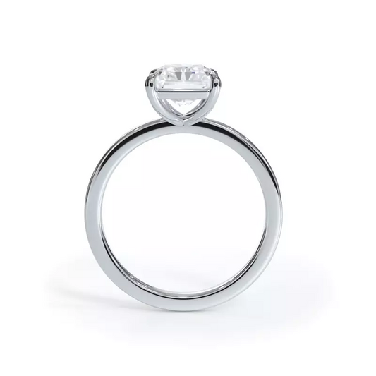 AGI Certified 2 CTW Lab-Grown Emerald Cut Diamond Solitaire Engagement Ring in 14K White Gold – G-VS Clarity