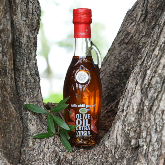 KORVEL Greek Extra Virgin Olive Oil with Chili Pepper - 8.45 fl oz