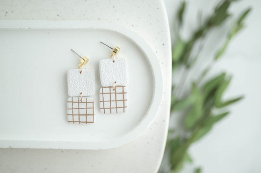 Clay Earrings | Square Dangles | Earth+Sky Collection