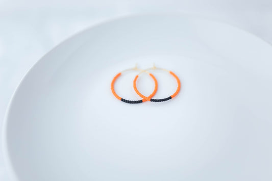 Clay Earrings | Game Day Beaded Hoops | Civil War Collection