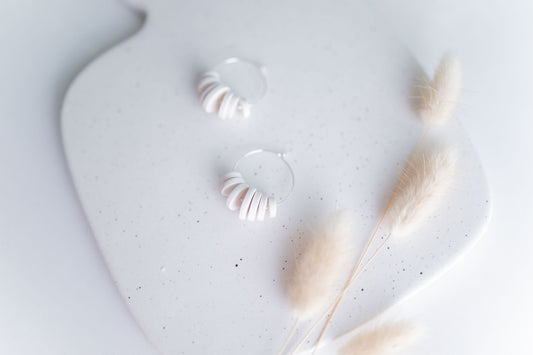 Clay earring | Clay Bead Hoops | Fall Collection