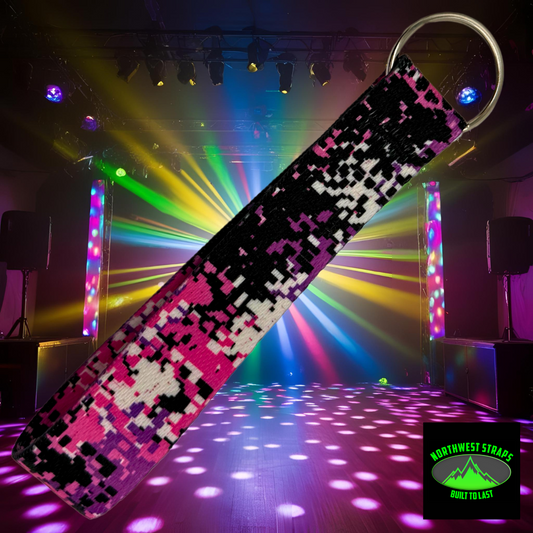 Pink Digi Camo Key Fob, Perfect for backpack or purse.