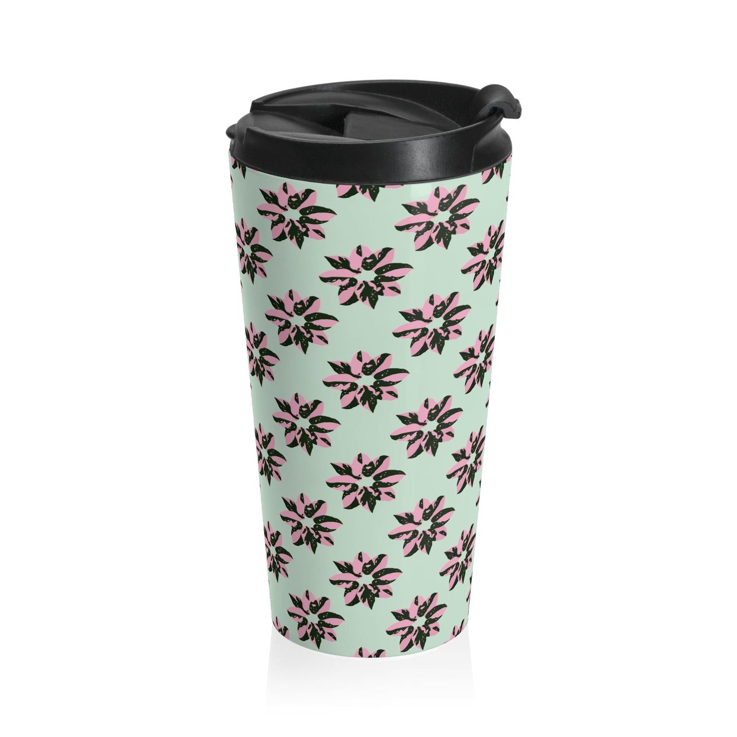Pink Princess Philodendron Pattern 15 oz Vacuum Insulated Stainless Steel Travel Tumbler