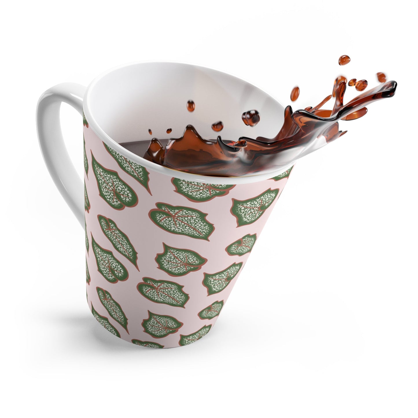 Begonia Pattern Ceramic Mug 12 oz