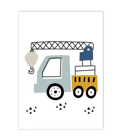 Excavator Canvas Art Poster Decoration Painting