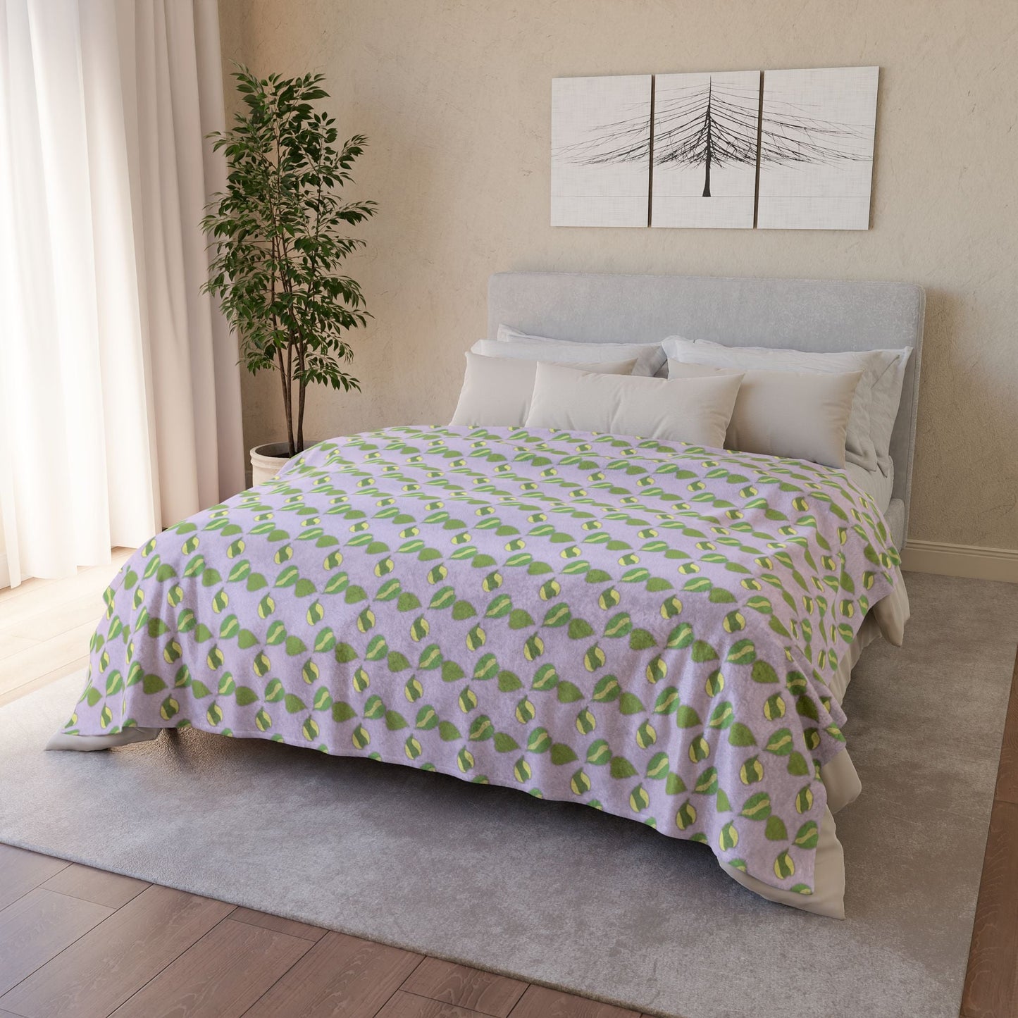 Hoya Kerrii Pattern Cozy Fleece Throw Blanket