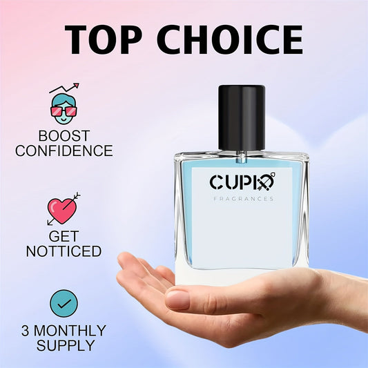 Cupid 2.0 Cologne Spray for Men - 1.7oz Long-lasting Luxury Scent, Perfect Romantic Nights & Valentine's Day Gift - 50ml Travel-friendly Cologne with Mega Discount