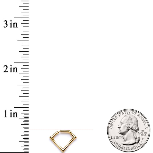 16G 5/16 Gold Tone Geometric Rhombus Closure Ring