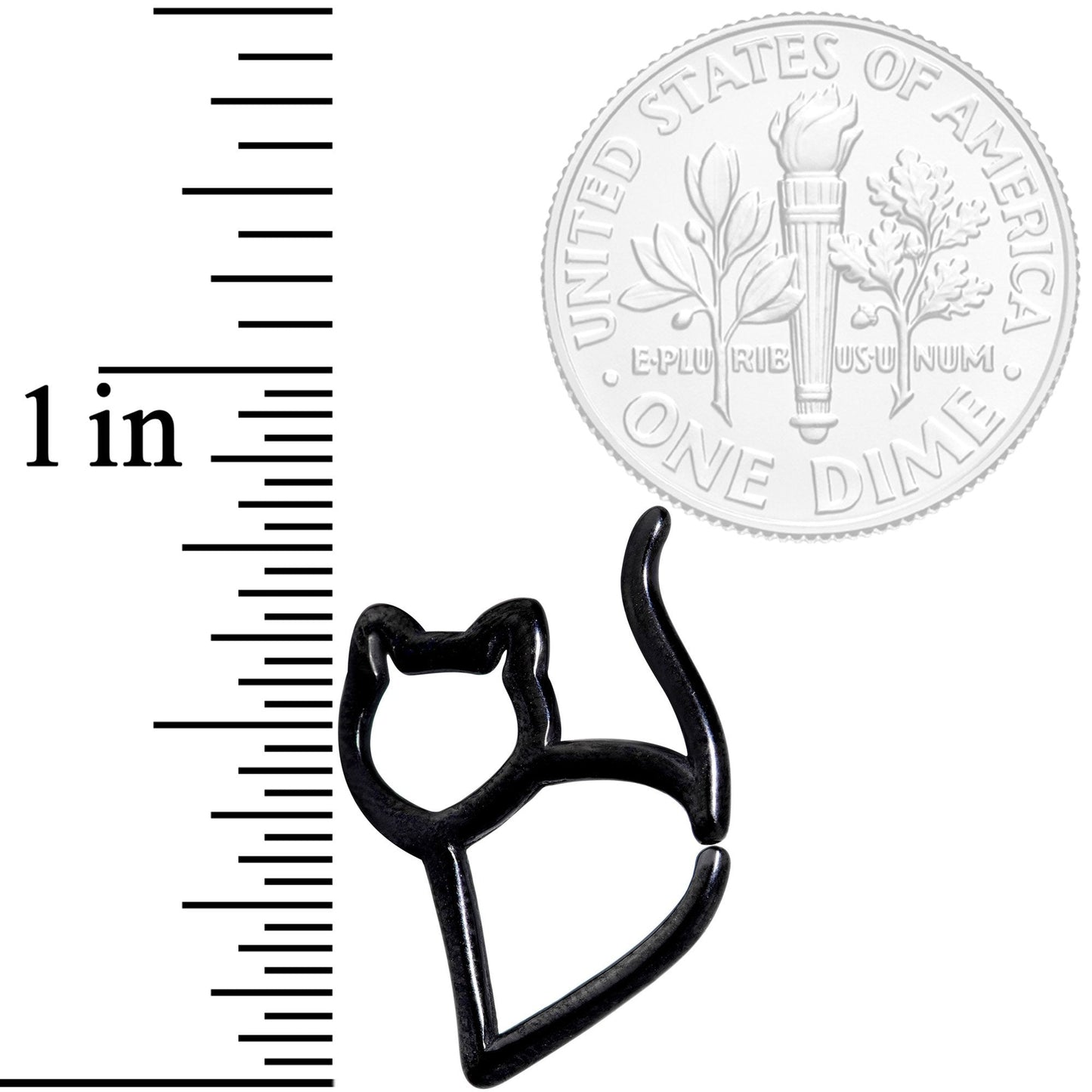 16G Black One Cool Kitty Cat Closure Ring