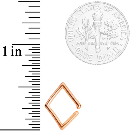 16G 3/8 Rose Gold Tone Rhombus Closure Ring