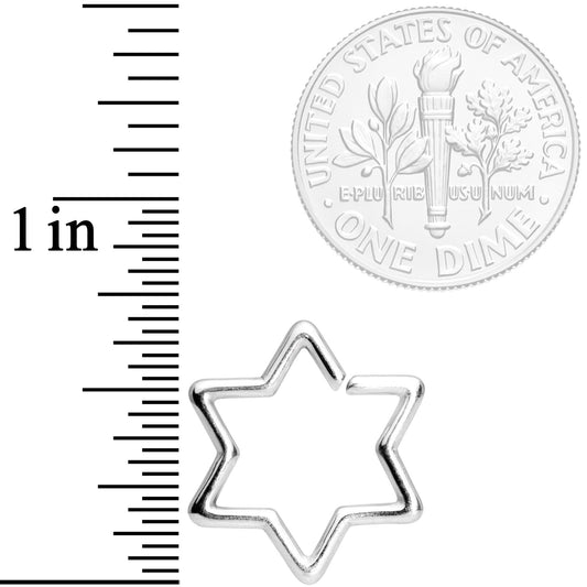 16G 5/16 Hexagram Star of David Closure Ring