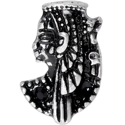 16G 1/4 Black Gem Egypt Cleopatra Anubis Cartilage Tragus Earring