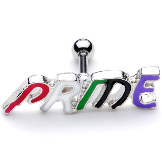 16G 1/4 Multicolor Rainbow Pride Cartilage Tragus Earring