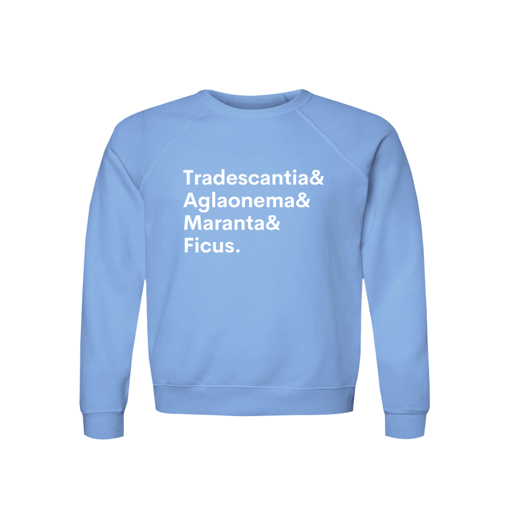 Tradescantia, Aglaonema, Maranta & Ficus Plant Lover Sweatshirt – Organic Cotton Raglan
