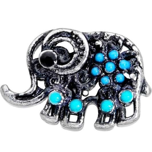 16G 1/4 Aqua Orb Curvy Elephant Cartilage Tragus