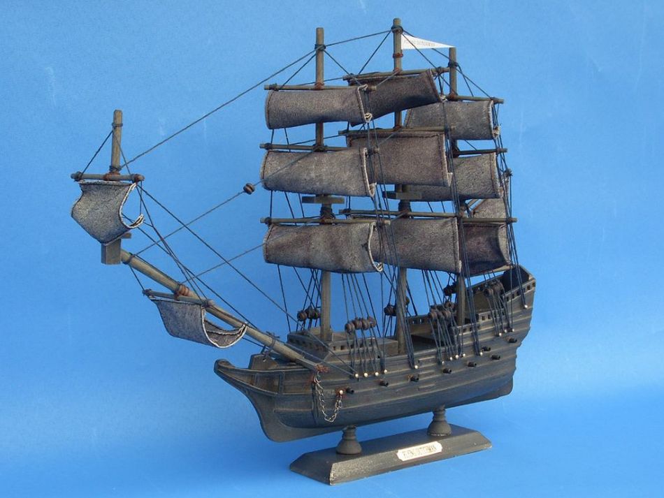 Wooden Flying Dutchman Model Pirate Ship 14""