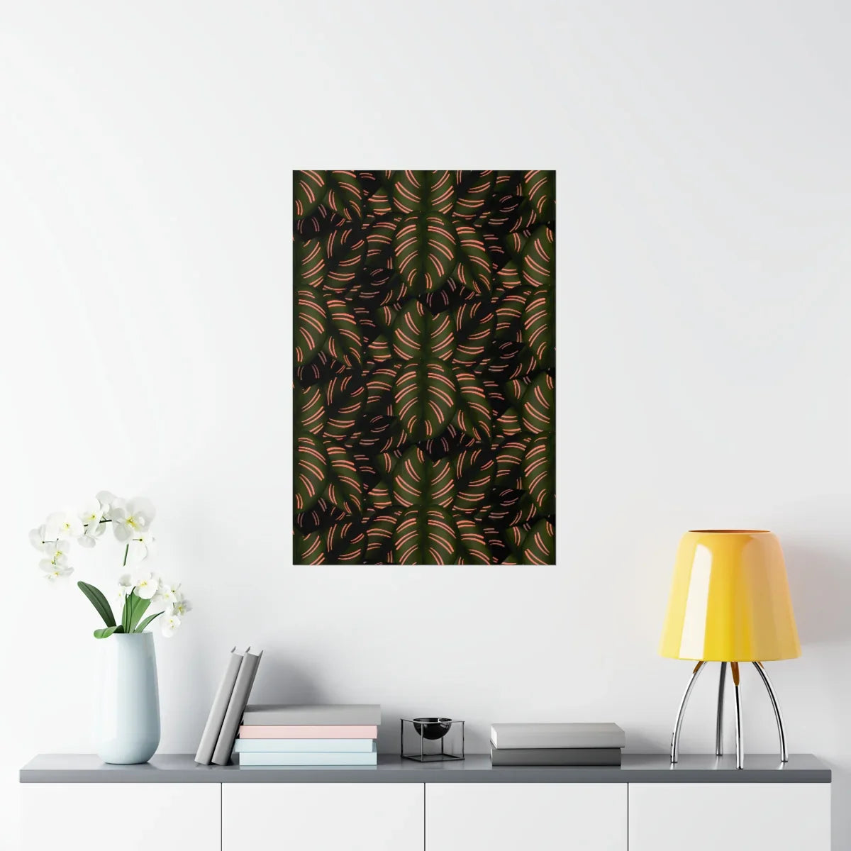 Calathea Pinstripe Botanical Print – Unframed Wall Art