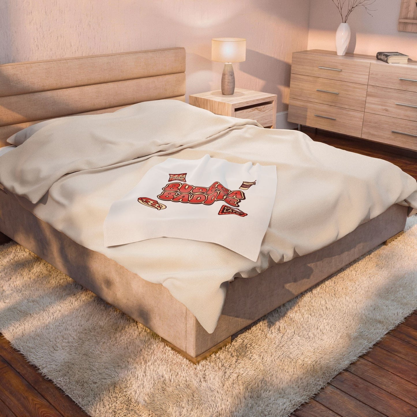 Bodega Baddie Velveteen Blanket | NYC Y2K deli sign, Spanglish cherries
