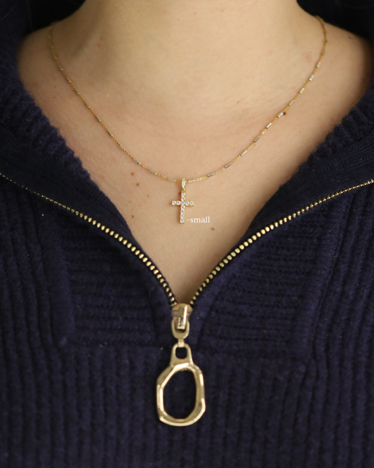 Moissanite Tennis Cross Pendant