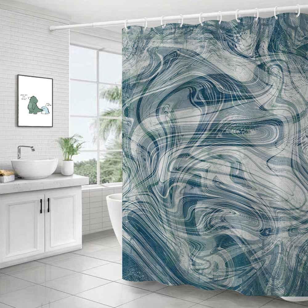 Luxury Marble Print Waterproof Shower Curtain - High-Definition Digital Print Polyester Fabric for Modern Bathroom Decor