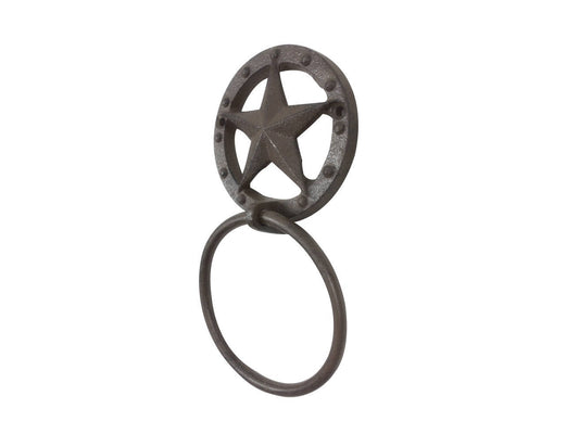 Cast Iron Lone Star Kitchen Bathroom Towel Ring 8.5""