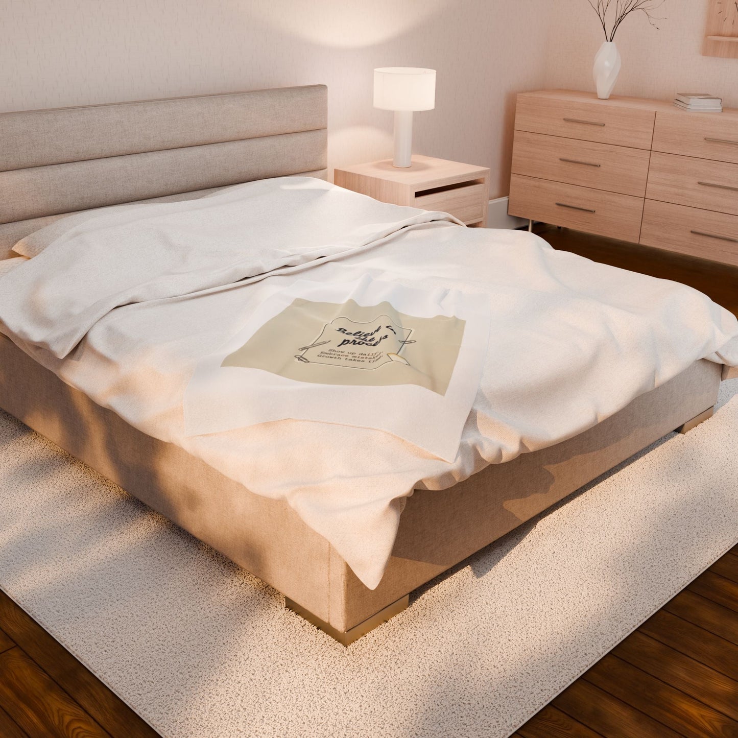 Believe in the Process Blanket | Note to Self, Post‑It Style Analogue Reminder