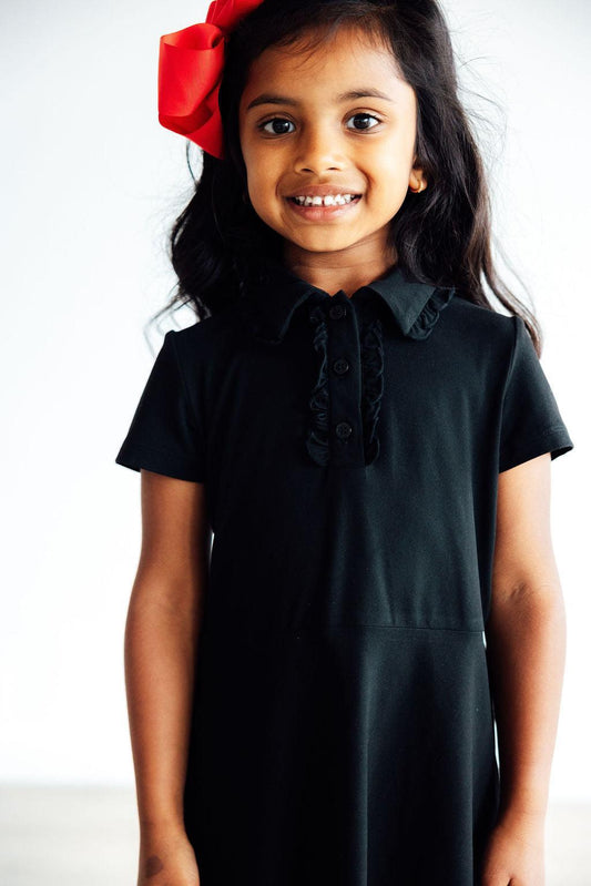 Black S/S Polo Dress